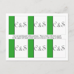 Carte Postale 6 Mots clés modernes Chevron Neon Green/Grey Favor