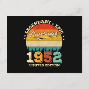 Carte Postale 70 ans Awesome depuis 1952 70e anniversaire Cadeau