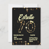 70e Anniversaire Seniors Digital Élégant Fête