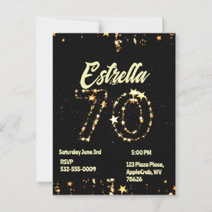 Carte Postale 70e Anniversaire Seniors Digital Élégant Fête