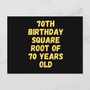Carte Postale 70ème anniversaire racine carré de 70 ans