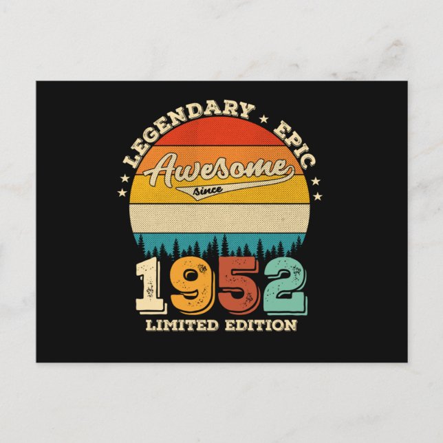 Carte Postale 73 Ans Anniversaire 1952 Superbe Cadeau pour 73ème (Devant)