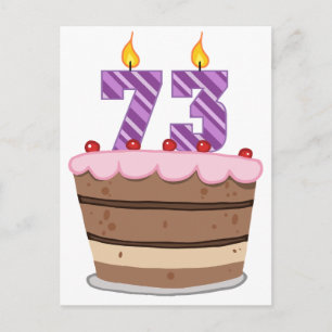 Carte Postale 73 ans sur le gâteau d'anniversaire