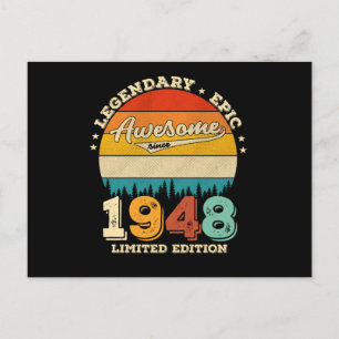 Carte Postale 74 Ans Awesome depuis 1948 74e Anniversaire Cadeau
