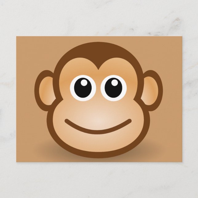 Carte Postale 76-Free-Cute-Cartoon-Singe-Clipart-Illustration (Devant)