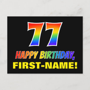 Carte Postale 77e anniversaire : audacieux, amusant, simple, arc