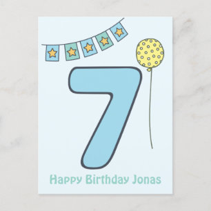 Carte postale 7 Anniversaire aux enfants jolies et