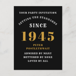 Carte Postale 80e anniversaire 1945 Or noir
