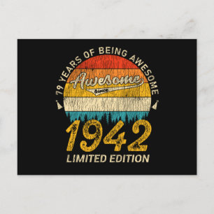 Carte Postale 83 Ans Anniversaire 1942 Superbe Cadeau pour 83ème