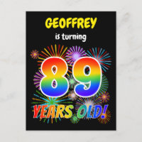 89e anniversaire - Fun Fireworks, Rainbow Look "89