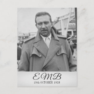 Carte Postale 90e anniversaire Elégante photo Monogramme Homme A