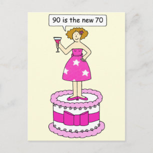 Carte Postale 90e anniversaire Humour pour elle 90 est le nouvea
