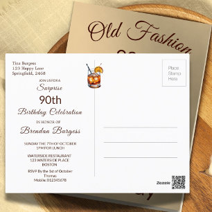 Carte Postale 90e Quatre-vingt-dixième Anniversaire Homme à l'an