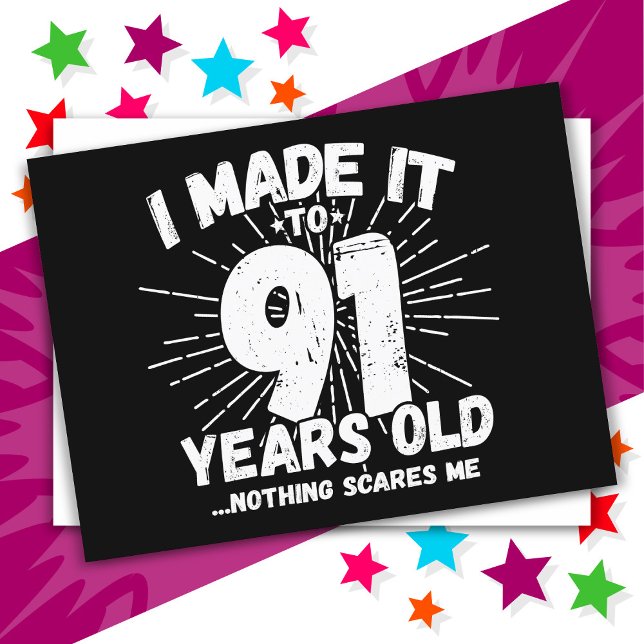 Carte Postale 91 Ans Mème sarcastique vieux drôle 91ème annivers (Créateur téléchargé)
