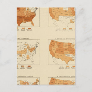 Carte Postale 91 Proportions dans les professions 1900