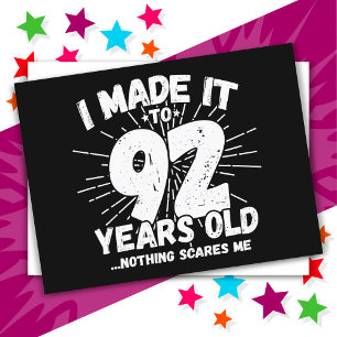 Carte Postale 92 Ans Mème Sarcastique drôle 92ème anniversaire