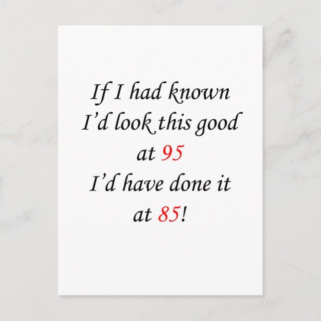 Carte Postale 95 Si j'avais su (Devant)