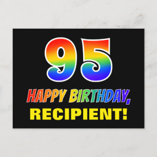 Carte Postale 95e anniversaire : Bold, amusant, simple, arc-en-c