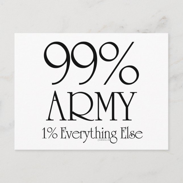Carte Postale 99 % Armée (Devant)
