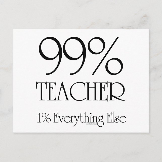 Carte Postale 99% Enseignant (Devant)