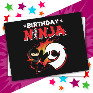 Carte Postale 9 Ans Bande dessinée Style Ninja 9e Anniversaire