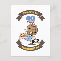 Carte Postale À 40 Ans de Tchin Tchin Drôle de Bière Anniversair