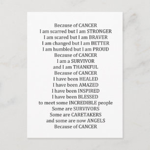 Carte Postale A cause du cancer