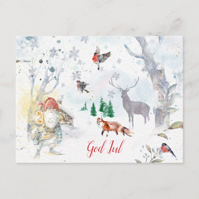 Carte Postale A charming Scandinavian winter gnome (Devant)