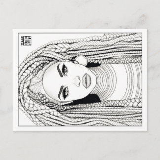 Carte postale à colorier | Guerrier d'Ashanti