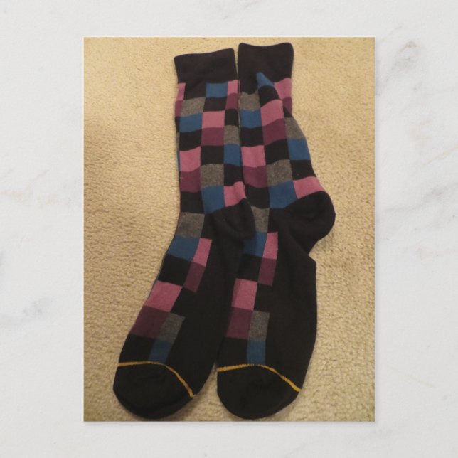 Carte Postale à damiers Chaussettes (Devant)