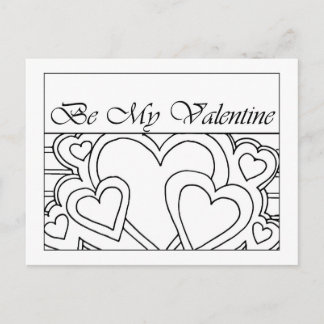 Carte postale à dessin en ligne Be My Valentine