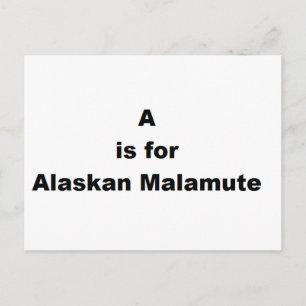 Carte Postale a est pour malamute d'Alaska