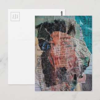 Carte Postale A Face Mixed Media Collage