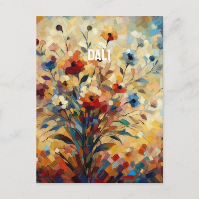 Carte postale à fleurs dali (Devant)