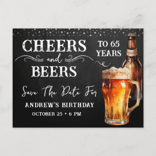 Carte Postale À la bière, enregistrez la date d'anniversaire Car