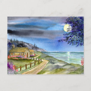 Carte Postale À la lumière de la lune argentée