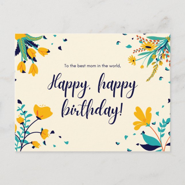 Carte Postale À la meilleure maman du monde Anniversaire (Devant)