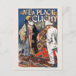 Carte Postale A la Place Clichy France Poster vintage 1891