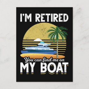 Carte Postale À la retraite Drôle de bateau Retraite