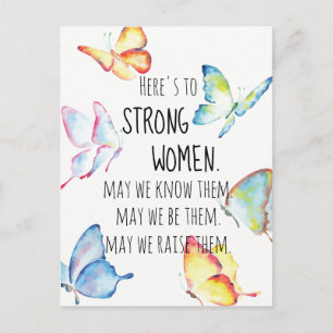 Carte Postale À l'honneur des femmes fortes papillons aquarelle