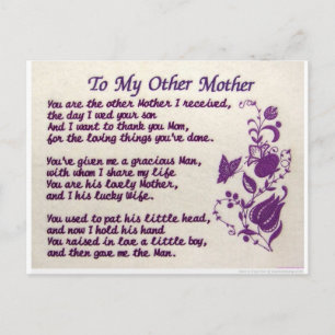 Carte Postale À Mon Autre Mère ; Merci