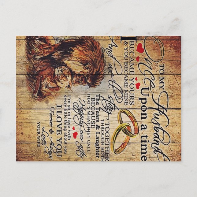 Carte Postale À Mon Mari Design, Nouveau cadeau maison (Devant)