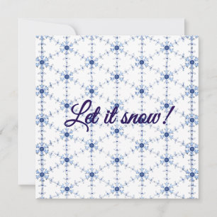 Carte postale à motif de flocon de neige en diaman