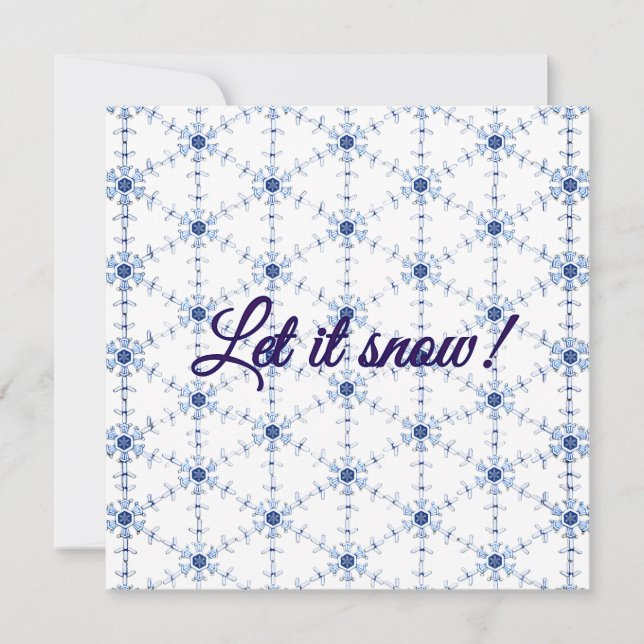 Carte postale à motif de flocon de neige en diaman (Devant)