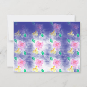 Carte postale à motif Mystic rose et jaune