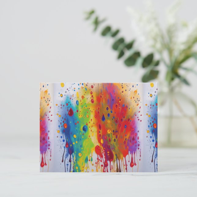 Carte postale à motif Pride Drip (Debout devant)