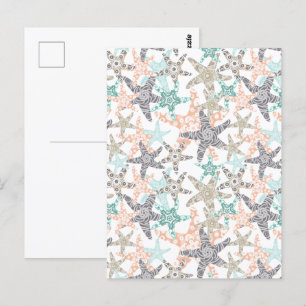 Carte postale à motif sans couture d'étoiles de me