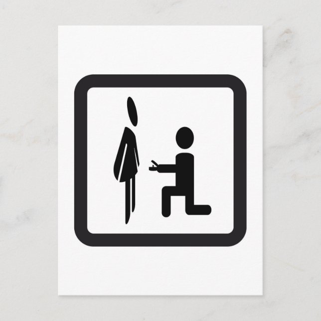 Carte Postale A pictogramme demande en mariage - Proposal of mar (Devant)