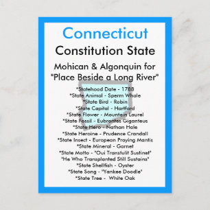 Carte Postale A propos du Connecticut