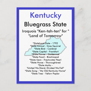 Carte Postale À propos du Kentucky